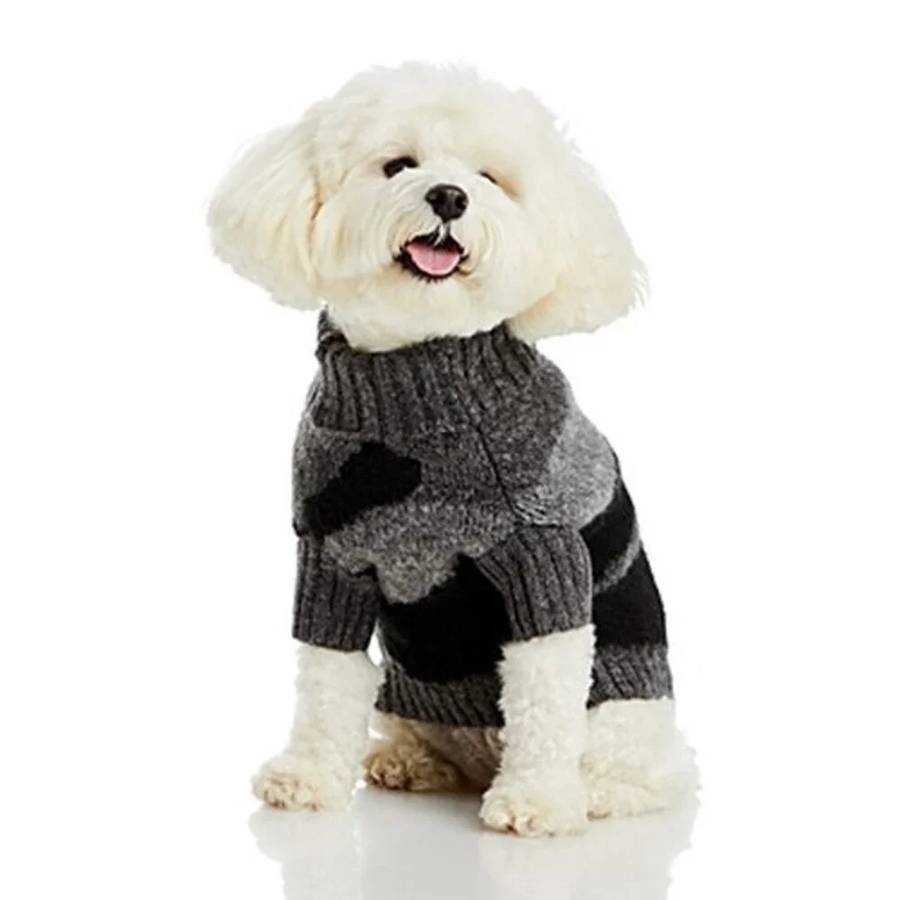 Aqua Pet Polyester-Blend Camouflage Pattern Dog Sweater Small Grey
